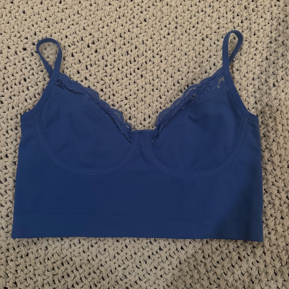 Aerie Deep Blue Lace Bandeau/Top